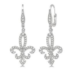 IonLinAe ZenZenCel 14K White Gold Diamond Pave Earrings