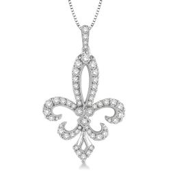 Majesty Oleander Fleur De Lis Diamond Pendant