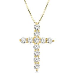 Hera Dahlia Cross Diamond Fashion Pendant