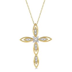 Yew Nerissa Cross Diamond Fashion Pendant