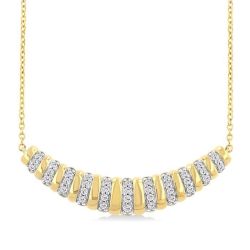 Ribbed Diamond Dome Necklace