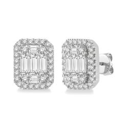 NoNo 14K White Gold Diamond Pave Earrings