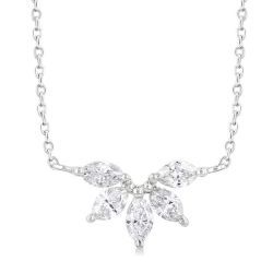 Marquise Shape Chevron Diamond Necklace