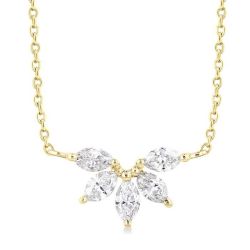 Marquise Shape Chevron Diamond Necklace