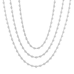 Galatea Quiana Bezel Set Layered Diamond Necklace