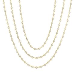 Fen Tide Bezel Set Layered Diamond Necklace