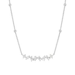 Mixed Shape Diamond Station Necklace