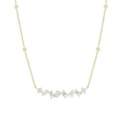 Mixed Shape Diamond Station Necklace