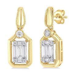 Emerald Shape Fusion Diamond Earrings