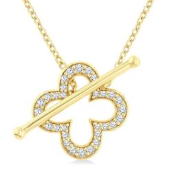 Clover Toggle Diamond Fashion Necklace