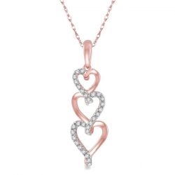 Tri Heart Shape Diamond Pendant