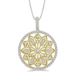 Aurora Nyx Floral Circle Diamond Fashion Pendant