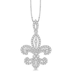 Quince Aster Fleur De Lis Diamond Pendant