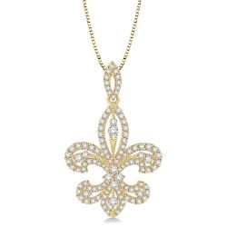 Xanthe Sundew Fleur De Lis Diamond Pendant