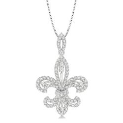 Minerva Felina Fleur De Lis Diamond Pendant