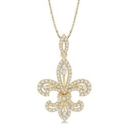 Freya Juniper Fleur De Lis Diamond Pendant