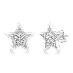 IonIon DorNoVer ValDor 14K White Gold Diamond Earrings