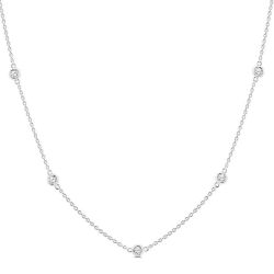 Bezel Set Diamond Station Necklace