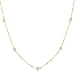 Bezel Set Diamond Station Necklace