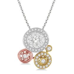 Lark Cypress Round Shape Halo Shine Bright Diamond Fashion Pendant