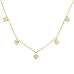 Clover Diamond Station Necklace