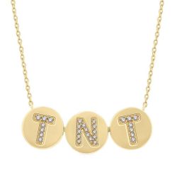 Block 'Tnt' Diamond Disc Necklace