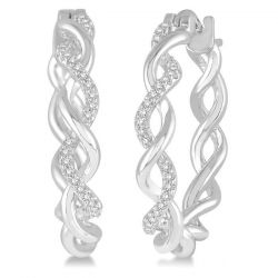 Twisted Hoop Diamond Earrings