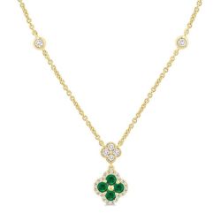 Seraph Clover Gemstone & Diamond Station Necklace