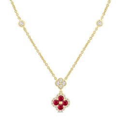 Freya Clover Gemstone & Diamond Station Necklace