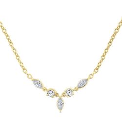 Marquise & Round Shape Diamond Fashion Necklace