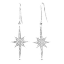 SolRa 14K White Gold Diamond Pave Earrings