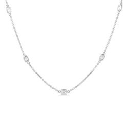 Étoile Harbor Emerald Shape Diamond Station Necklace