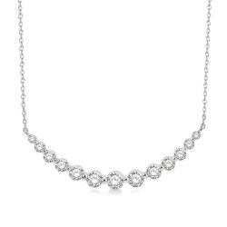 Celestia Quince Graduated Diamond Fixed Smile Necklace