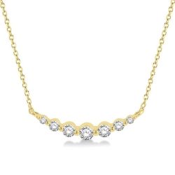 Zephyr Laurel Graduated Diamond Fixed Smile Necklace