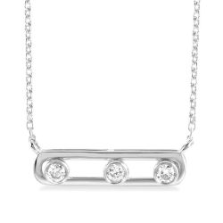 Bezel Set Paper Clip Diamond Fashion Necklace