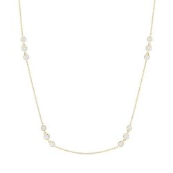 Beryl Fable 3 Stone Diamond Station Necklace
