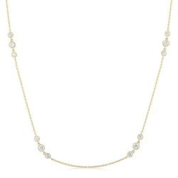 Galatea Noblesse 3 Stone Diamond Station Necklace