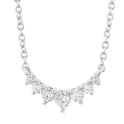 Fable Quiana Graduated Petite Diamond Fashion Smile Necklace