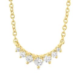 Zephyr Quiana Graduated Petite Diamond Fashion Smile Necklace