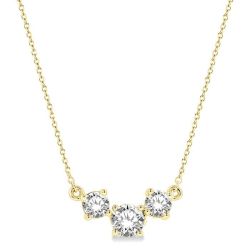 Quince Cypress Round Shape Past Present & Future Diamond Necklace