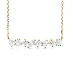 Multi Shape Scatter Diamond Fashion Necklace