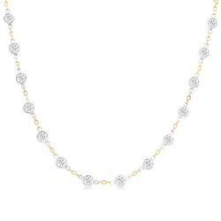 Saffron Bezel Set Diamond Station Necklace