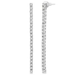 SolLin 14K White Gold Diamond Earrings