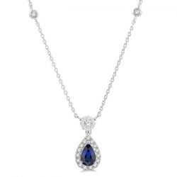 Pear Shape Gemstone & Shine Bright Diamond Necklace