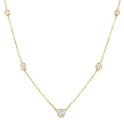 Regalia Juno Bezel Set Graduated Diamond Station Necklace