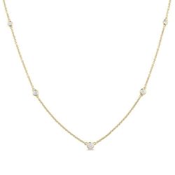 Indigo Zaira Bezel Set Graduated Diamond Station Necklace