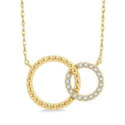 Mallow Aster Circle Interlock Diamond Fashion Pendant