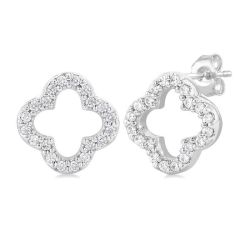 VelValMir 14K White Gold Diamond Fashion Earrings
