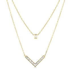 Chevron Layered Diamond Necklace