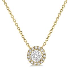 Meadow Sable Round Shape Halo Shine Bright Essential Diamond Pendant